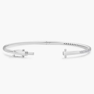 Luna Diamond <b>Bangle</b> in White Gold - Product Image 3