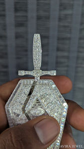 Pendentif étoile en moissanite premium pour hommes et femmes, certifié GRA, en argent massif 925 plaqué or, style hip-hop glacé - Product Image 3