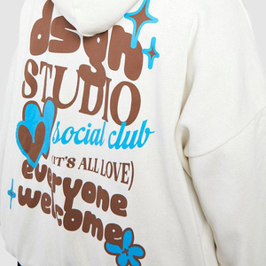 Sweat à capuche tissé ample pour femme, col montant, mélange de coton, pull décontracté, streetwear d'extérieur, vêtement chaud d'hiver - Product Image 6
