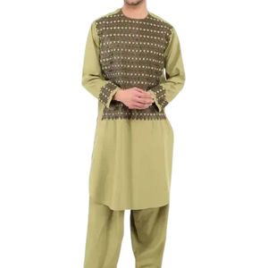 Nouvelle Conception Tendance : Shalwar Kameez Afghane Musulmane Respirante, Robe Afghane de Style Kabul Balochi Brodé et Élégant - Product Image 3