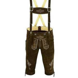 Lederhosen bavaroises authentiques pour hommes, couleur brun foncé, tailles européennes 46 à 62 - Product Image 1