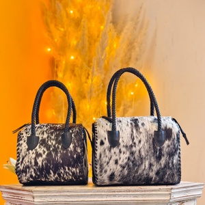 2026 Latest Style Fashionable Hair On Hide Fur Genuine Leather Material <b>Mini</b> Speedy Duffel Bag Handmade Zipper Closure For Women - Product Image 1