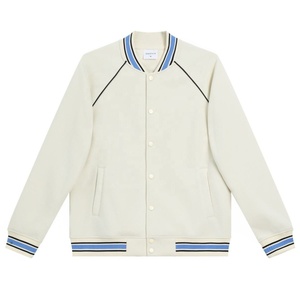 เสื้อแจ็คเก็ตวาร์ซิตี้สีเบอร์กันดีสำหรับผู้ชาย คอปกพับได้ ทรงปกติ ผลิตจากโพลีเอสเตอร์ เหมาะสำหรับใส่ในฤดูใบไม้ร่วง สไตล์เพรปปี้ ผ้าถัก - Product Image 3