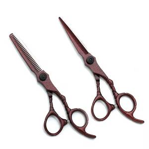 Tijeras Profesionales para Adelgazar el Cabello, de Acero Inoxidable, Punta Redonda, 30 Dientes, para Diestros, Mango Largo, Tijeras de Barbero - Product Image 5