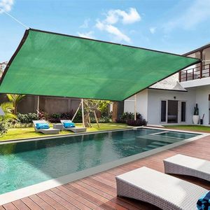 Green HDPE Sun Shade Sail Rectangle UV Blocking Mesh <b>Tarp</b> Breathable Outdoor Patio Garden Canopy - Product Image 1