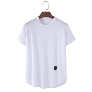 T-shirt à manches courtes pour homme, col rond, noir, 100% coton jersey, coupe classique, couleur unie, respirant, tricoté - Product Image 2