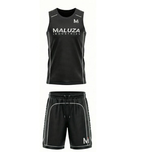 Ensemble de maillots de basket-ball personnalisés avec logo imprimé, grande taille, respirant, anti-humidité, séchage rapide, fournisseur en gros OEM - Product Image 1
