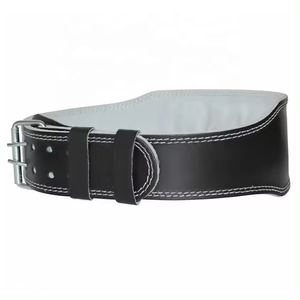 Cinturón de Powerlifting de Cuero Negro, Cinturón de Gimnasio Acolchado Personalizado, Soporte Lumbar para Levantamiento de Pesas, Hebilla de Acero Inoxidable de Doble Punta - Product Image 4