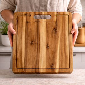 Planche à découper rectangulaire en bois d'acacia, style plateau de service, planche à découper de cuisine en bois massif, OEM personnalisé - Product Image 2