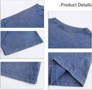 Meilleur prix T-shirt homme à épaules tombantes et coupe courte, T-shirts homme personnalisés effet délavé, logo, faible MOQ, vente en gros Pakistan - Product Image 6