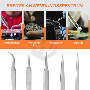 Pincettes en acier inoxydable, pointues, ultrafines, pour électronique, soudure, travaux expérimentaux, fabrication de bijoux, instruments médicaux - Product Image 3