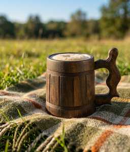 Hand Carved Wooden <b>Mug</b> Engraved <b>Tree</b> Design Polished Brown Handle Cup for Gift and Home Decor Use Reusable Drinkware - Product Image 1