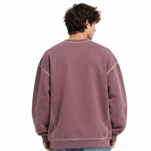 <b>Mens</b> Oversized <b>Crewneck</b> <b>Sweatshirt</b> 100 Percent Cotton Fleece Drop Shoulder Relaxed Fit Custom Wholesale Factory Supplier Quality - Product Image 4