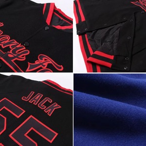 Veste de baseball bleue personnalisée pour homme avec nom et numéro d'équipe brodés, style preppy, pour l'automne - Product Image 5