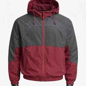 Survêtement coupe-vent d'hiver personnalisé pour homme, 2 pièces, en nylon tricoté sans couture, vêtements de sport coupe-vent, fabricant OEM - Product Image 1
