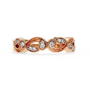 Bague unisexe en or massif 10K 14K 18K avec diamant de laboratoire serti en forme de corde infinie tressée, certifiée IGI, idée cadeau de bijoux fins - Product Image 5