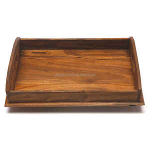 ชุดถาดไม้หรูหราตระหง่านทำมืออะคาเซียและไม้ชีแฮมพร้อมที่จับสำหรับตกแต่งโต๊ะที่บ้านโรงแรมและหรูหรา - Product Image 5