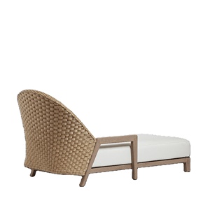 Lit de plage Chaise longue Chaise en bois de teck naturel Rotin synthétique-Jorda - Product Image 4