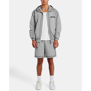 Ensemble coupe-vent deux pièces pour homme avec col montant et short, personnalisable en polyester par sublimation - Product Image 1