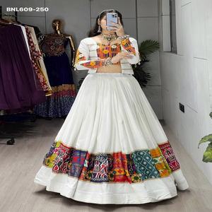 Festival Wear New Elegance Dressing Trend Rayon Cotton with Prints &Embroidery Patch Work Navratri <b>Lehenga</b>-<b>Top</b> Set Woman Fashion - Product Image 1