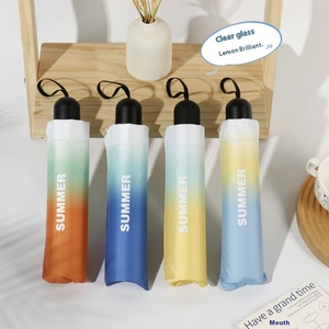 Small Fresh Color UV Folding Sun <b>Umbrella</b> for Ladies Thickened Rubber Rain Protection Wholesale in Stock - Product Image 1