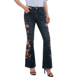 Pantalones Vaqueros Anchos de Mujer, Cintura Media, Elásticos, Estilo Campana, Transpirables, de Secado Rápido, Leggings de Yoga, Casuales, Cómodos, Vintage - Product Image 1