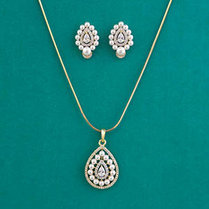 Cz Classic Pendant Set With 2 Tone Plated 412235 Modern Design Jewellery From Kanhai Jewels - Product Image 2