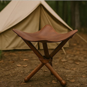 Custom logo <b>leather</b> hunting <b>stool</b> folding tripod camping <b>stool</b> wholesale OEM supplier premium export quality in wholesale price - Product Image 6