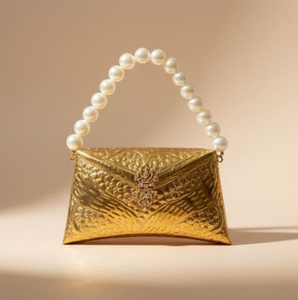 New Design Fashionable Handmade <b>Sequined</b> Brass Gold-Plated Antique Clutch Bag Trendy Women Open Closure Available HF CRAFTS - Product Image 1