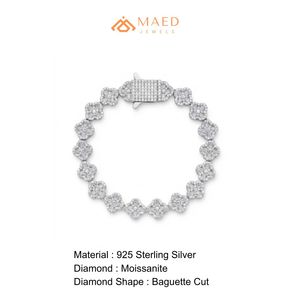 Pulsera de Cadena Fina con Moissanita Plateada, Joyería de Lujo Estilo Nueva York, Regalo Elegante para Uso Diario - Product Image 6
