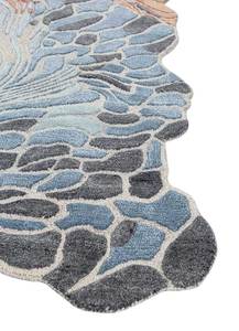 Tapis Jaipur TRA-2328 moderne en laine et viscose tufté à la main, abstrait, à poils ras, blanc ciel/crème, irrégulier, pour usage domestique - Product Image 3