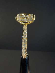 แหวนหมั้นเพชรทรงรัศมี 3 กะรัต ฝังแบบซ่อน 14K ทองคำขาว เพชรเพาะเลี้ยงในห้องปฏิบัติการ แหวนเจ้าสาว - Product Image 1