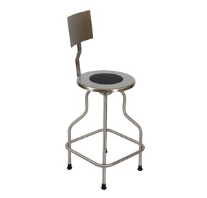 Tabouret de bar pivotant en acier inoxydable avec dossier, hauteur réglable, structure en acier 304, support de pieds, pivotant moderne, usage commercial - Product Image 1