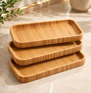 Plateau de service en bois naturel fait à la main, forme ovale, design bohème, pour mariage, Diwali, décoration de la maison, utilisation en cuisine, prix raisonnable - Product Image 4