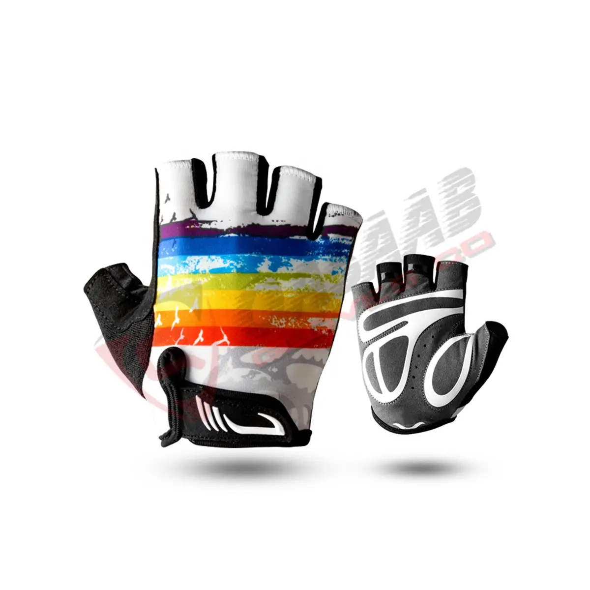 قفازات رياضية مخصصة بألوان مختلفة بدون أصابع للدراجات نصف أصبع قفازات رياضية للدراجات السباقية لون أسود للصالات الرياضية