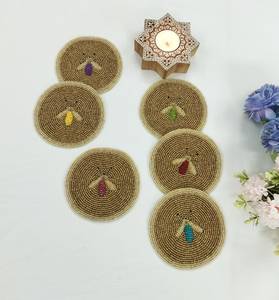 Luxury Table Accessory <b>Heat</b>-Resistant Bead Cup <b>Coasters</b> for Housewarming Gifts and Decorative Purpose - Product Image 6