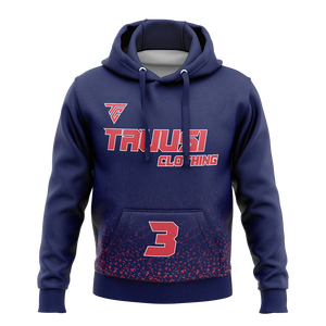 เสื้อฮู้ดดี้ผู้ชายสีน้ำเงินกรมท่า พิมพ์ลายตัวอักษร ปักลาย 3 มิติ แฟชั่นทันสมัย สวมใส่สบาย มีกระเป๋าหน้า ผ้าฟลีซแบบสปอร์ต - Product Image 1