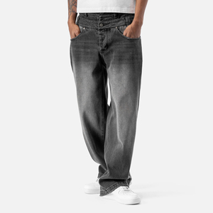 Custom Vintage <b>Men</b>’s Wide Leg Baggy <b>Carpenter</b> Style Cargo <b>Jeans</b> Mid Waist Straight Fit Streetwear Denim Pants Trousers - Product Image 3