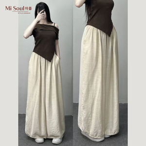 Pantalon Harem Décontracté Confortable pour Femme à Taille Élastique, Jambes Larges, avec Perles et Nœud, 100% Polyester, Style Streetwear, Fabrication OEM - Product Image 5