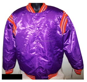 High Quality Custom Front Satin Varsity <b>Jacket</b> 100% Polyester <b>Winter</b> High Street Unisex Breathable Windproof <b>Waterproof</b> - Product Image 2