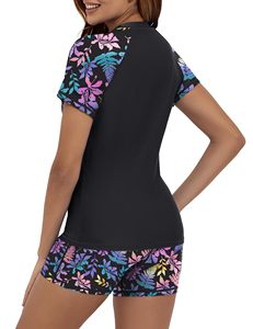 Wholesale Comfortable <b>Women's</b> Two-Piece Swimwear Printed Beachwear and Shorts <b>for</b> Surfing Bathing Front Logo - Product Image 2