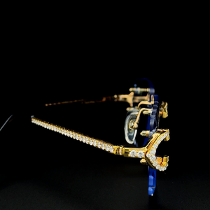 Gafas con diseño de triple puente cruzado y cadena cubana, con moissanita que pasa la prueba del diamante, estilo Hip Hop, con cristales blancos helados UV400, regalo, venta al por mayor - Product Image 2