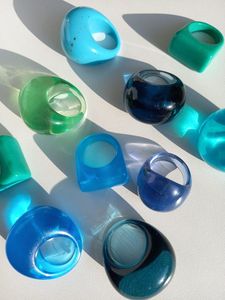 Elegant Handmade Resin Finger Ring Modern Stylish Accessory - Product Image 1