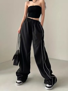 European & American Style Summer Digital Printing Mid Waist Loose Drawstring Tied Foot Casual <b>Pants</b> - Product Image 3