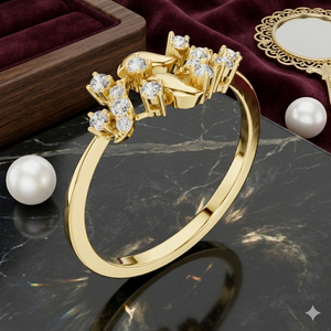 Natural Diamond Leaf <b>Ring</b> Luxury Gold Nature Inspired <b>Ring</b> <b>Fine</b> Jewelry Luxury Vine Diamond <b>Ring</b> - Product Image 1