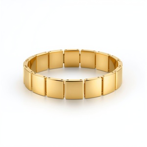 10K Solid Gold <b>Bangle</b> Real Gold Jewelry Wholesale Supplier Minimalist 10 Karat Gold <b>Bracelets</b> Domed Link Openwork Everyday Wear - Product Image 1
