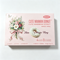 MIKASIT Cute Wanwan Donut pour Ring 0 Boîte de collation croustillante sans gras trans avec gaufrage en carton ondulé écologique 39g