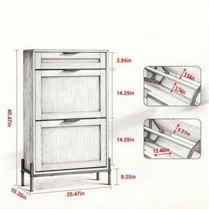 Classico Armadio Portascarpe in Legno Salvaspazio per Casa, Hotel o Appartamento, Soluzione Versatile per la Conservazione delle Scarpe - Product Image 2