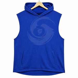 Débardeur à capuche sans manches pour homme, idéal pour la gym, le fitness et l'entraînement, coupe musclée, avec logo personnalisé, fabrication OEM - Product Image 1
