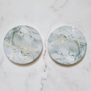 Sous-verres en céramique imitation marbre imperméables, décoration élégante pour la maison, ensemble de sous-verres - Product Image 1